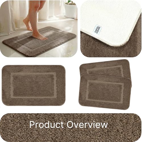 Image of Saral Home - Good Morning Mat, Soft, Anti-Skid, Washable, Water Absorbent, Quick Drying, All time usable Bathmat /Doormat /Runner. Slip-Resistant Backing for Everyday Safety.(Beige. 50X70-2PC)