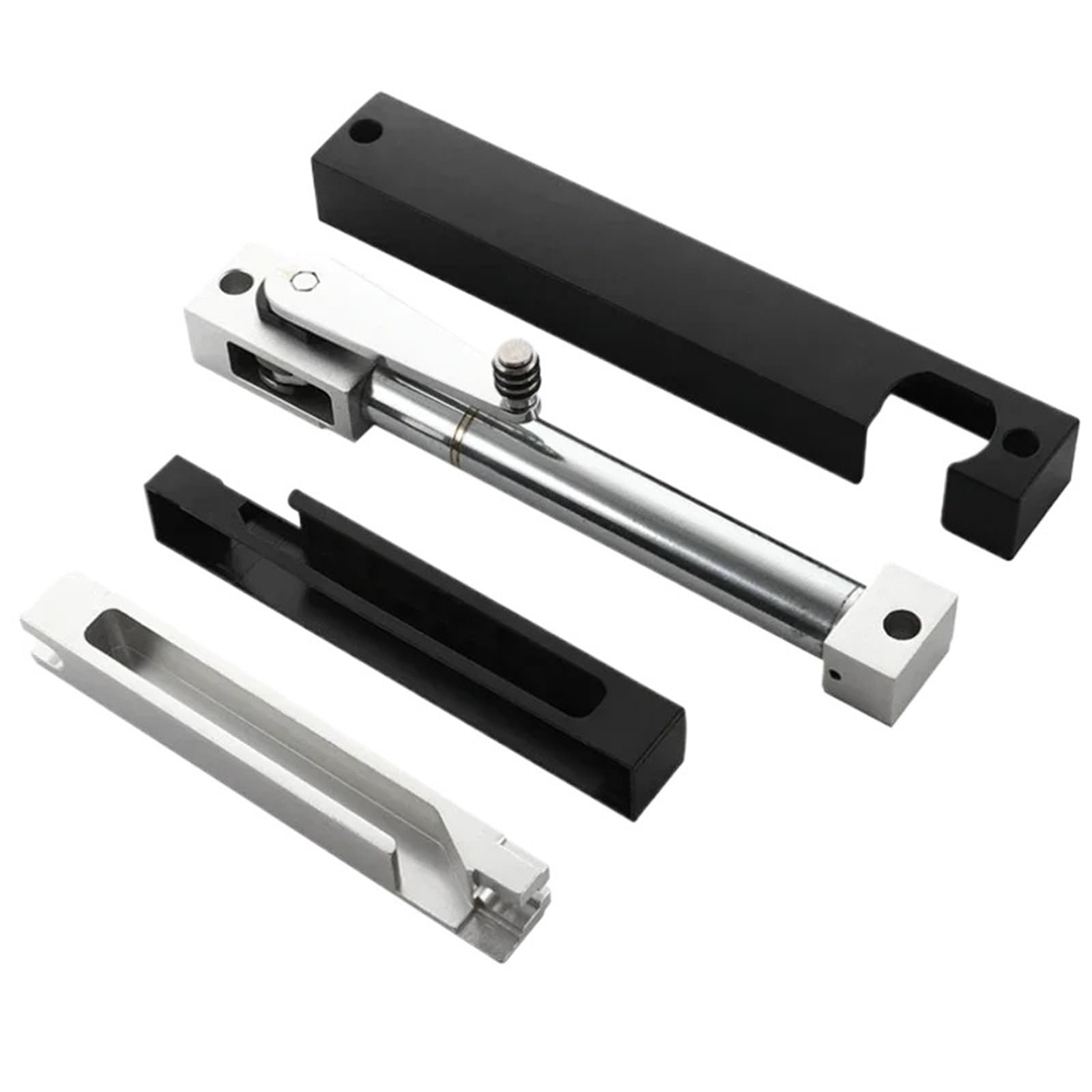 Aluminum Alloy with Buffer Damper Invisible Door Closer Hydraulic Buffer Household Silent Door Closer(Yellow Brown Right)