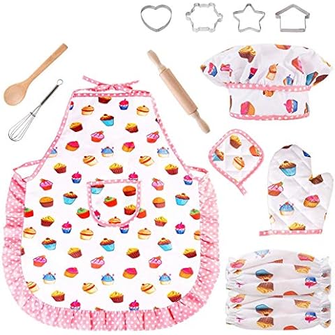 Comius Sharp 2.Chef Role Play Set, 13 Stück mit Anzieh Kostüm und Küche Zubehör Cover