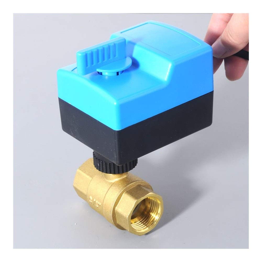 Válvula de bola Parada de agua fría y caliente AC220V Actuador eléctrico de 2 vías y 3 cables Válvula de bola de latón Agua fría y caliente Vapor/calor Gas Válvula de bola motorizada de latón