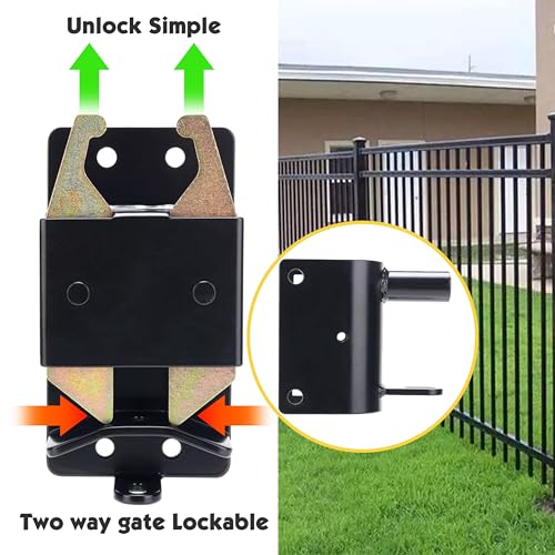 Image of Heavy Duty Farm Gate Latch 2 Way Gate Latch Perfect for Farms, Pastures, and Ranches