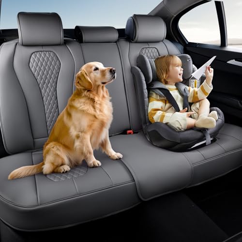Image of Coverado Car Seat Covers, Rear Car Protectors, Leather Seat Covers, 3-Piece Waterproof Automotive Seat Covers for Back Seats Universal Fit for SUVs & Cars, All-Weather Protection