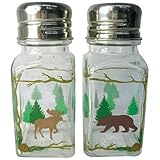 Westland Giftware A Touch of Glass Moose and Bear Salt and Pepper Shaker Set, 4-Inch