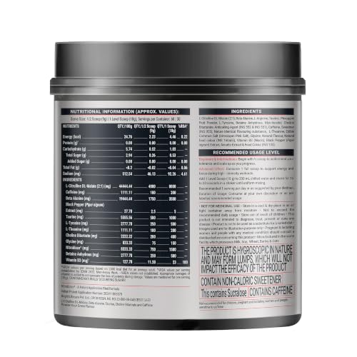 Image of MuscleBlaze Pre Workout WrathX Powder, Sour Green, 540g | 30 Servings | Fully Loaded, Crash Free with Caffeine, Citrulline and Beta Alanine