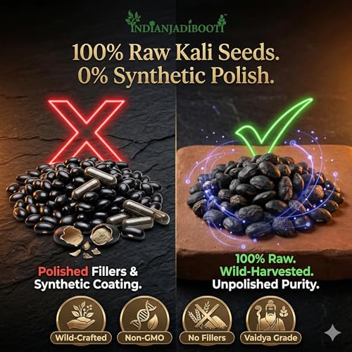 Image of IndianJadiBooti Black Kaunch Beej (Kali Mucuna Pruriens /Velvet Bean) - High-Potency Raw Seeds for Deep Vitality, Stamina & Advanced Nervous System Support (250g Raw)