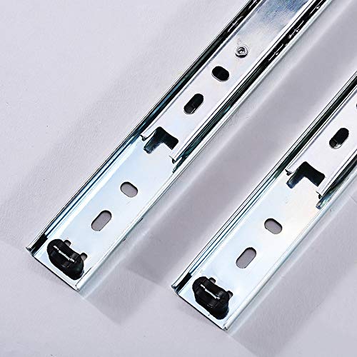 LDFZ × 2 Guías Deslizantes para Cajones De Montaje Lateral Cojinetes De Bolas Pesado Teclado De Escritorio para Computadora Cajón del Armario del Armario (25cm ~ 49cm) W: 27mm