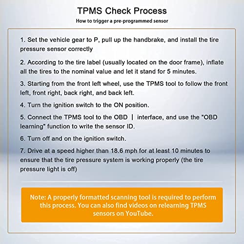 TPMS Sensor Tire Pressure Sensor Replacement for Buick Lacrosse Cadillac Escalade Chevy GMC Buick Cadillac Pontiac Replaces 13581558 13586335,13598771,13598772 4PCS - Thumbnail 6
