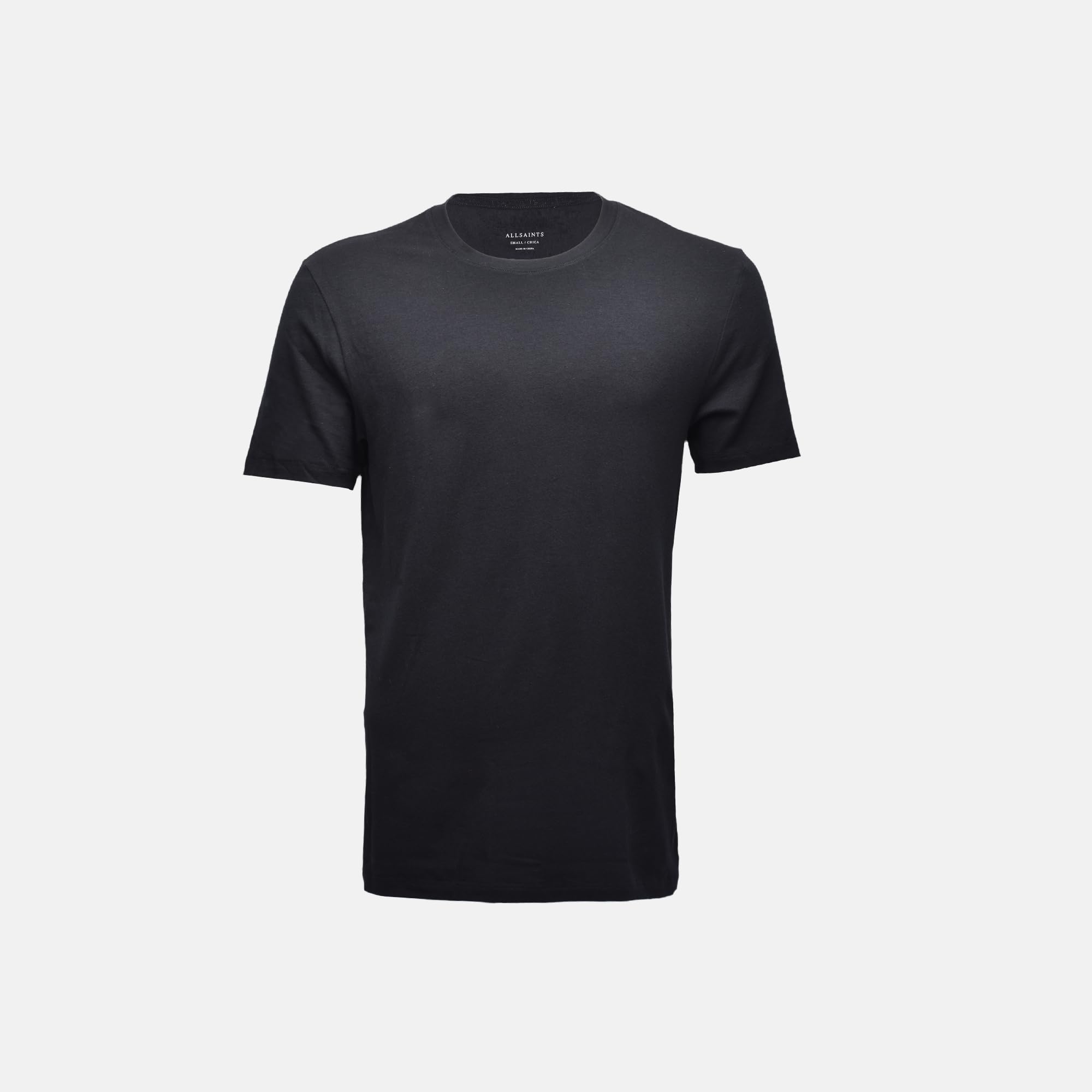 AllSaints Herren-T-Shirts mit Rundhalsausschnitt, Bio-Baumwolle, weich, atmungsaktive Herrenoberteile, schwarz, 2er-Pack