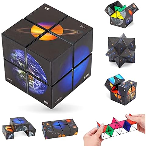 Kids Toys Fidget Magic Cube for Boys, Birthday Gifts for Girls Age 6 7 8 9 10 11 Creative Magnetic Cubes for Kid Children 5-12 Year Old Anxiety Stress Relief Autism Toy for Teenages Boy Girl Presents Cover