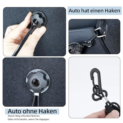 mobumeia Gepäcknetz Auto, Kofferraumnetz 110 x 40cm Mit 4 Karabinern Und 4 ABS Kunststoffschnallen, Super Elastisch Für Die Meisten Autos