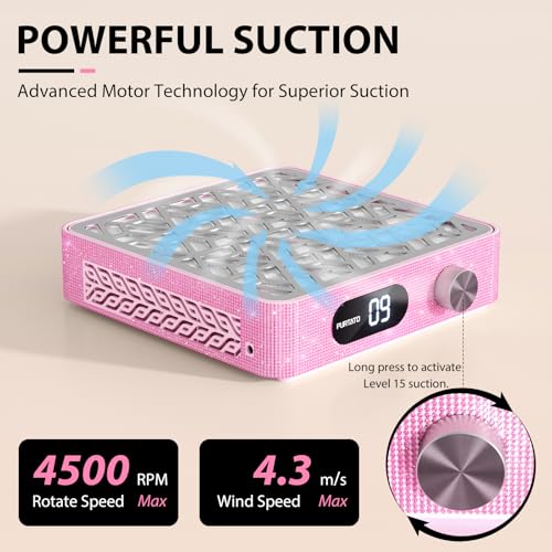Purtato Nail Dust Collector extractor polvo para uñas miniatura 2