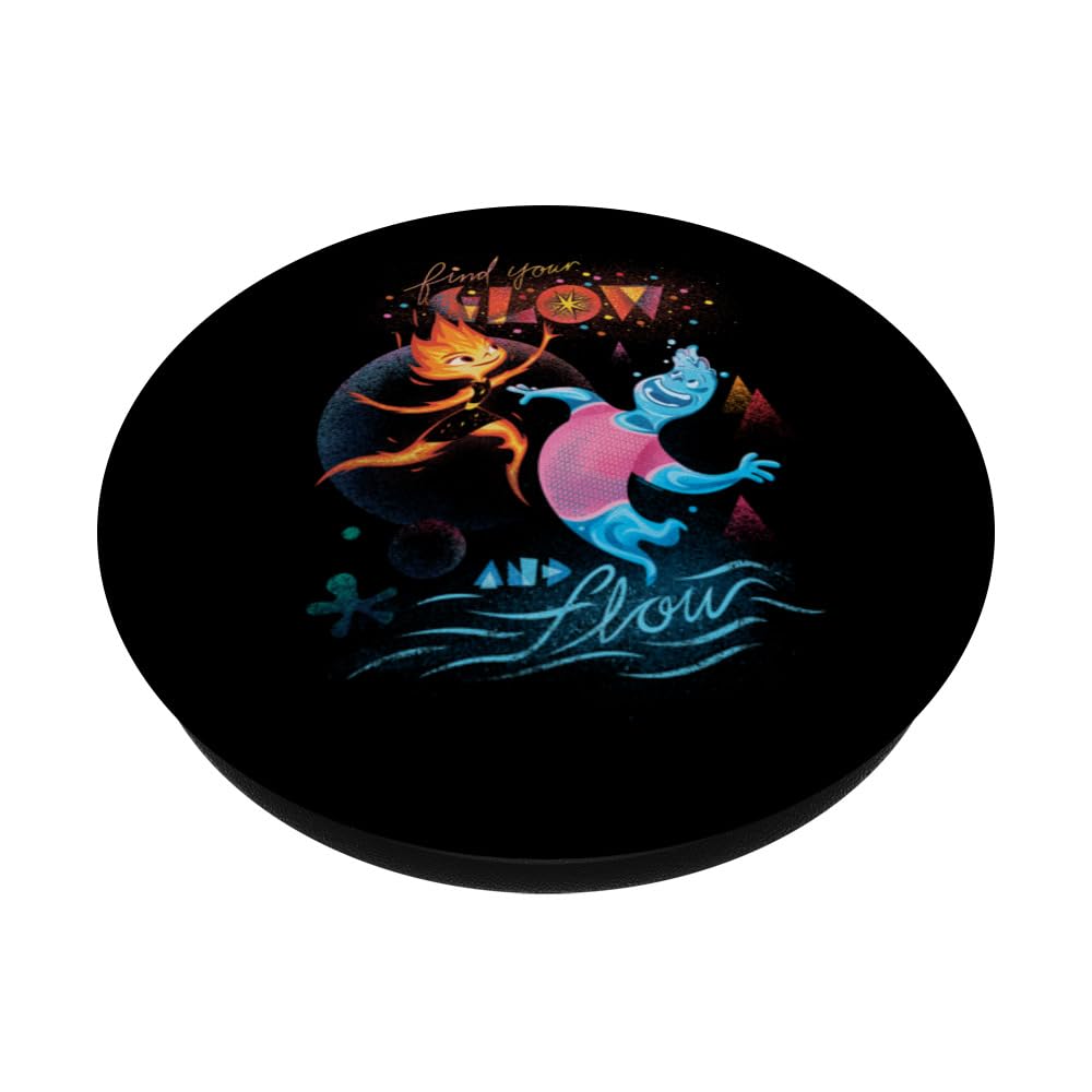 Disney and Pixar’s Elemental Find Your Glow and Flow PopSockets Adhesive PopGrip, Black - Image 2