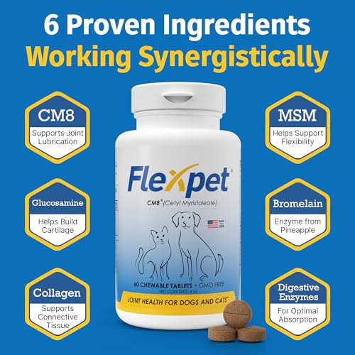 Hip & Joint Supplement for Dogs & Cats with Cetyl Myristoleate, Glucosamine, Collagen, MSM - Advanced Joint Support for Mobility, Senior Pets, Small & Large Breeds - 60 Tablets (Pork Liver) - Image 3