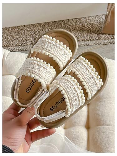 GORGLITTER Girl's Crochet Dressy Sandal Double Strap Open Toe Summer Shoes with Ankle Strap4