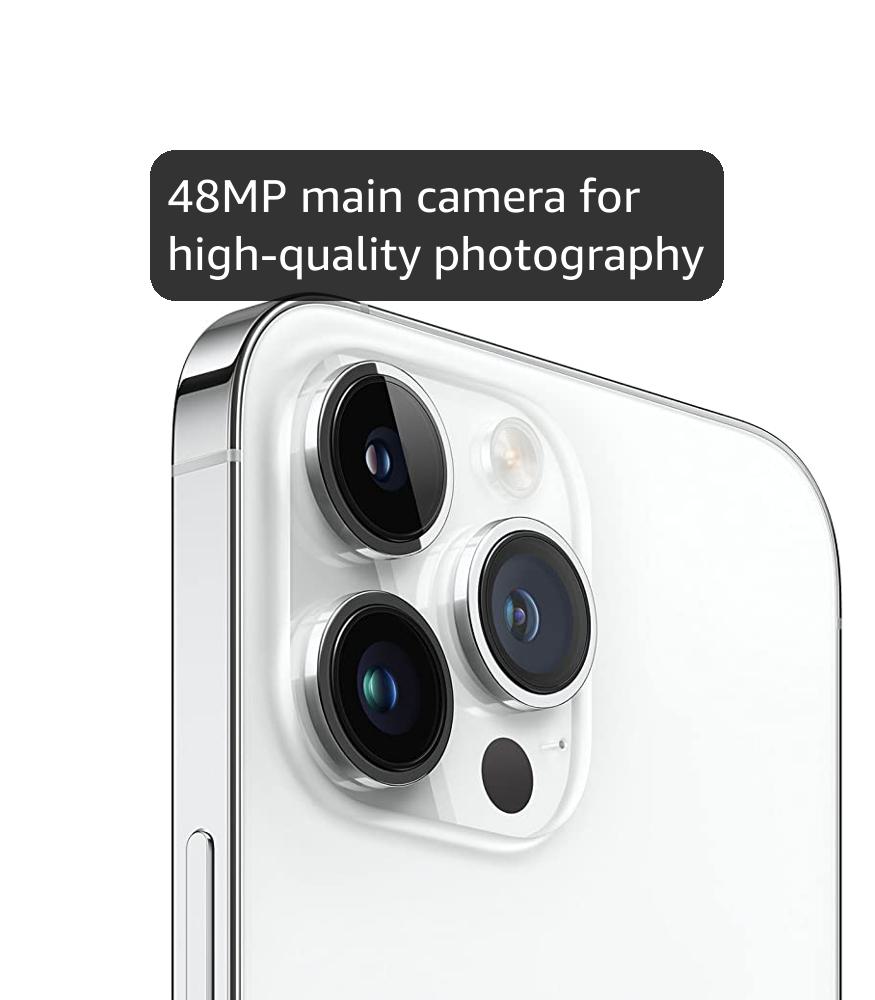 Apple iPhone 14 Pro Max, 256GB, Silver - (Renewed)