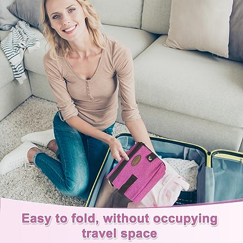 Image of Deblue Portable Traveling Cat Litter Box with Lid, Foldable Mobile Cat Litter Box Fits Medium Cats and Kittie, Leak-Proof Collapsible Litter Carrier Box for Easy Car Ride with Cats-Pink