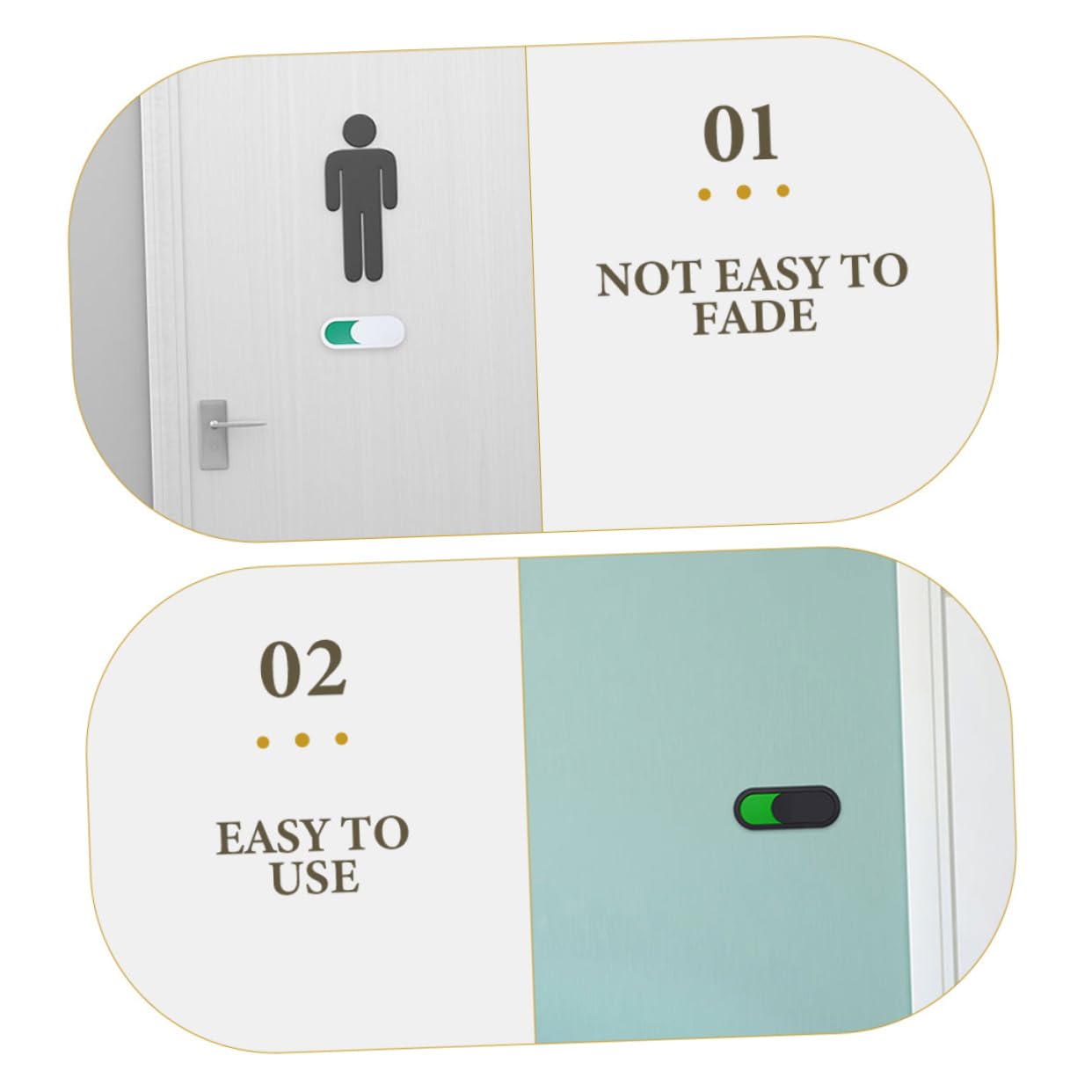 Uonlytech 5 Series Estado De Cambio De Número De Casa Control Deslizante Decoración Del Baño Condujo Para Señal De La Puerta De La Oficina Señal De Baño En Uso Plexiglás 6 Piezas X 5