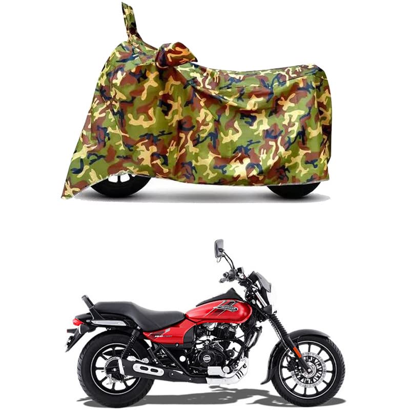 Image of Waterproof 100% PVC Coated Bike Scooty Two Wheeler Body Cover Compatible for Bajaj Avenger Cruise 220 BS6 /UV-Rays /Heat Protection /Birds Dropping /Scratchproof /Dust Proof [6X6 Jungle Print]