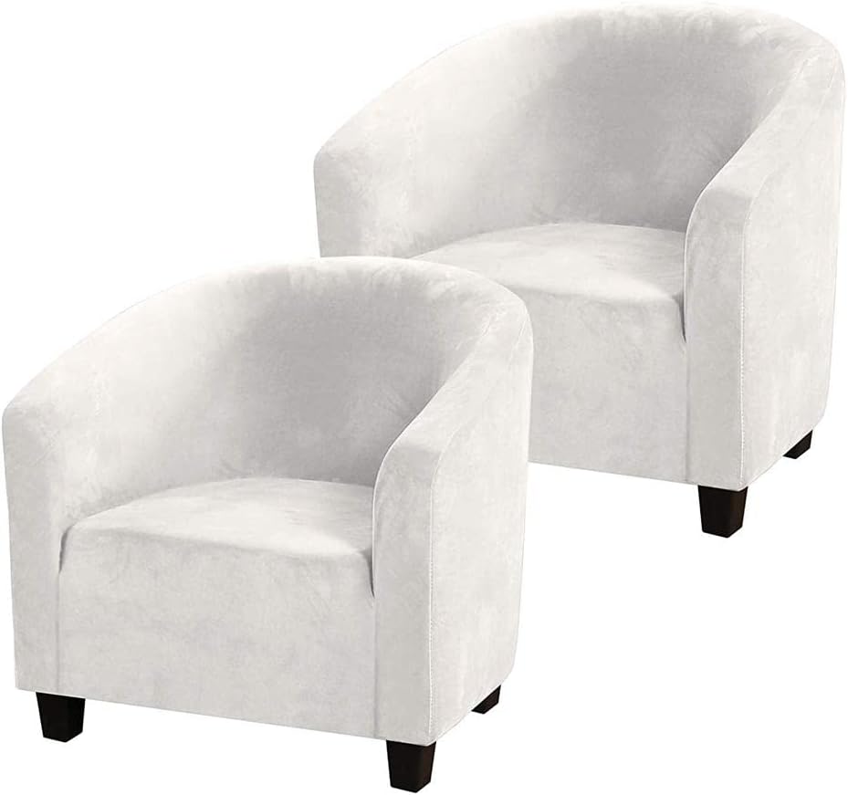 Elastic Couch Covers for Thick Sofa Furniture, Machine Washable, White