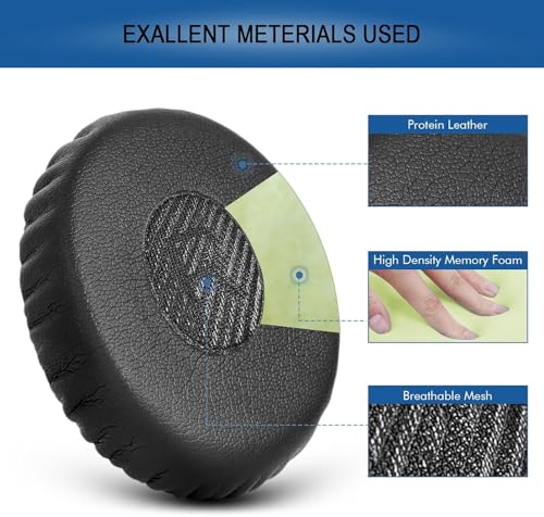 Image of Ear Pads Replacement for Bose On-Ear 2 Headphones, GVOEARS Ear Cushion Pad for Bose OE2 / OE2i / SoundTrue /SoundLink OE Wireless Headphones, Durable & Longer Lasting (Black Pad) | OE2i / SoundTrue On-Ear /SoundLink On-Ear Headset, Durable & Longer Lasting (Black)