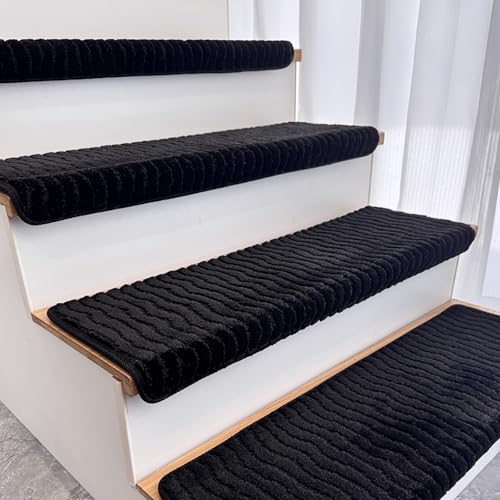 �K�i ����~�߃}�b�g �K�i�p�J�[�y�b�g 10���Z�b�g ����~�߉��H ���� �N�b�V�����t�� �u���m�[�Y �ؐ��K�i�p�����i�[ �\�t�g �ڒ��ܕs�v ���ȔS��(Black,24x90 cm/10x35 in)