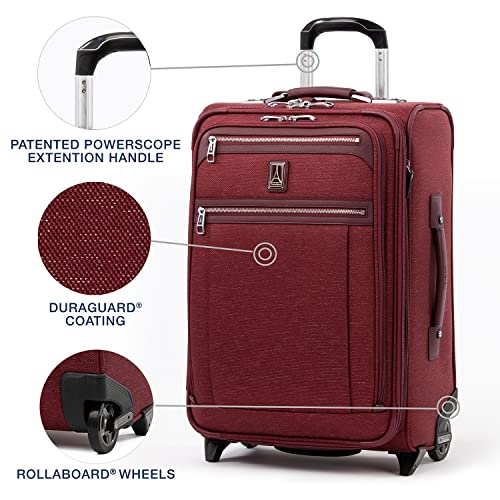 Travelpro Platinum Elite Softside Expandable Carry on Luggage, 2 Wheel Upright Suitcase, USB Port, Men and Women, Bordeaux, Carry On 22-Inch4