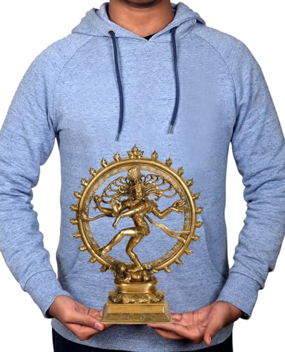 Image of Dattatreya Nataraja Shiva Idol Sculpture Handmade Antique Dancing Nataraj Statue Height 13.5 Inches