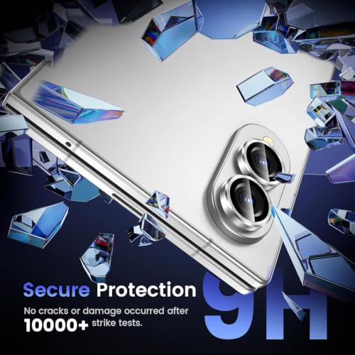 Image of CLITZ Compatible with Samsung Galaxy Z Fold 8 Camera Lens Protector 9H Hardness Tempered Glass, Ultra HD Clear, Scratchproof, Anti-Shatter, Bubble-Free, Case Friendly Camera Lens Guard White