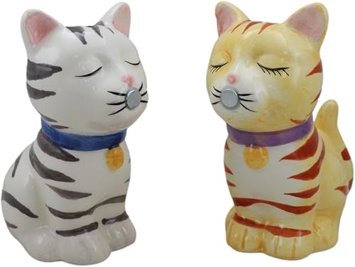 Miniatura 6 de Ebros Gift Kissing Orange and Gray Striped Tabby Cats Salt and Pepper Shakers Fun Kitchen Dining Ceramic Decor Figurines 3.25 "H Feline Cat Kitty