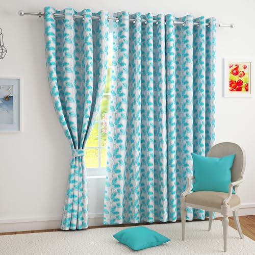 Story@Home Long Door Curtains 9 Feet Long Set of 1 | Room Darkening Curtain | Floral Printed | Thermal Insulated Curtain for Living Room | (116 X 275 Cm, Blue) | Perfect for Home Decor