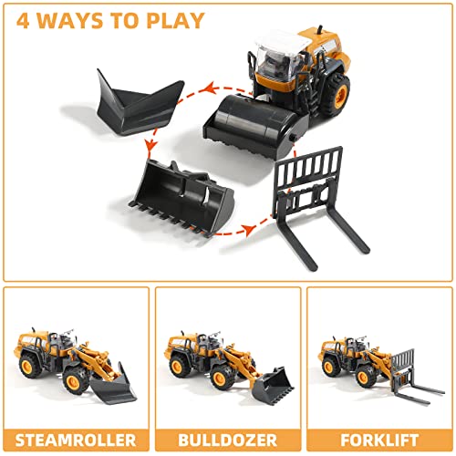 Skirtoy Kids Construction Vehicles Playset With Playmat, 18" Crane Toy, 10" Excavator, Tractor, Dump Truck, Cement, 4 Firetrucks, Educational Engineering Toy Set Birthday Gift For Toddler Boy 3+ #TOP5