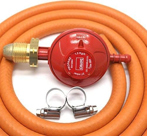 Calor Gas Brand 37Mbar Propane Gas Regulator 1Mt Hose & 2 Clips