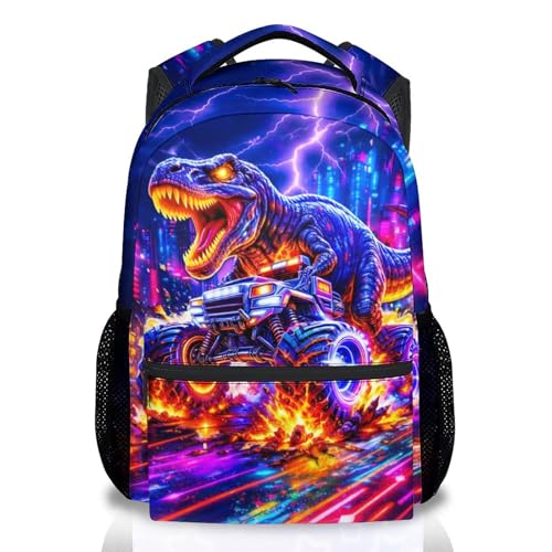 CuziBloom Backpack for Boys Kids Dinosaur Backpacks for Toddler - 17 Inch Water-Resistant Truck Bookbag for School Travel Camping