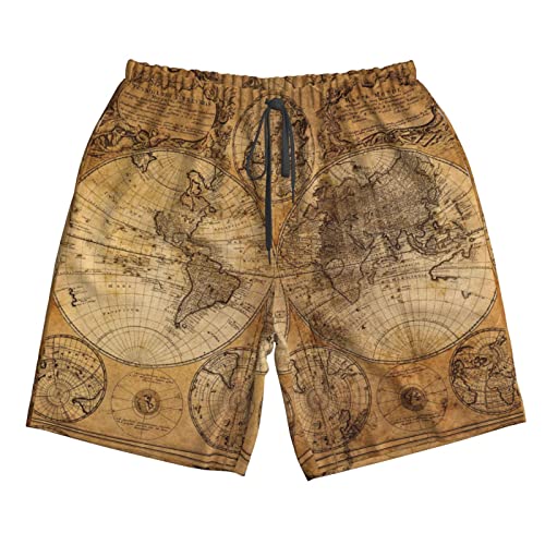 Men's World Map Shorts Casual Lightweight Summer Beach Shorts3