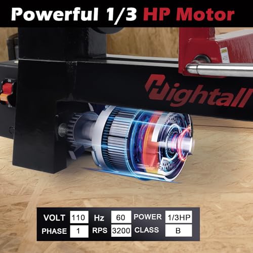 image for hightall Wood Lathe Machine, 8x 12 inch Benchtop Wood Lathe,1/3 HP Inf