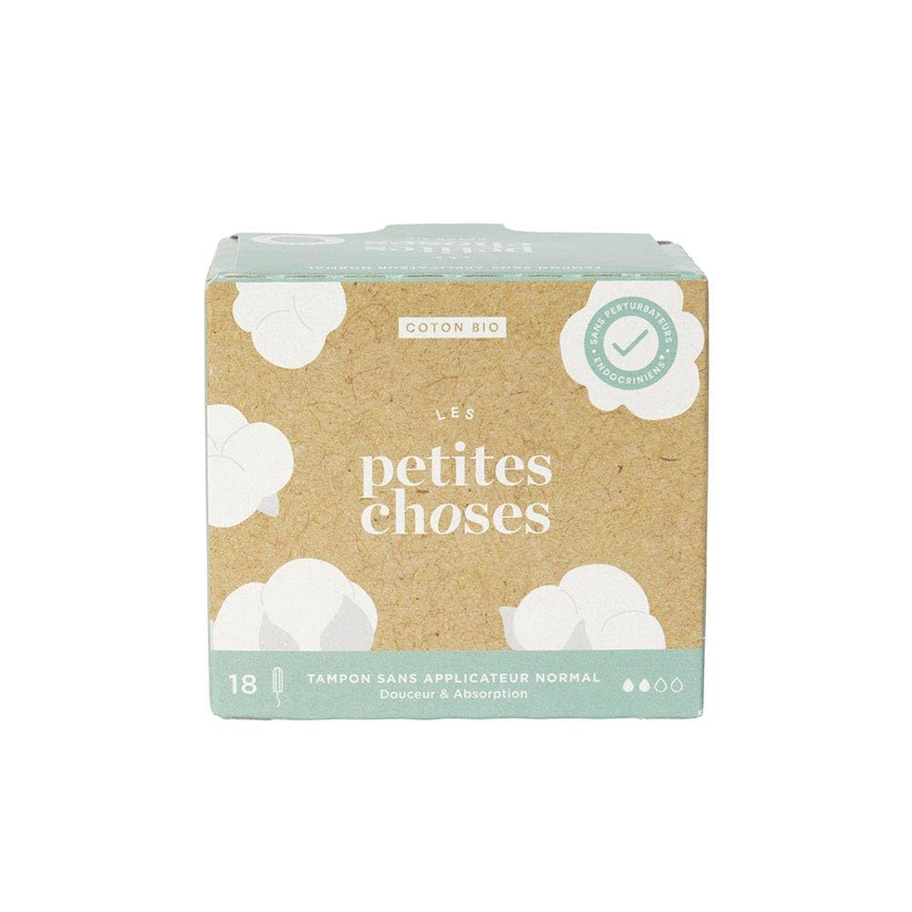 Tampons Flux Normal Sans Applicateurs Coton Bio Boîte de 18 Les Petites Choses