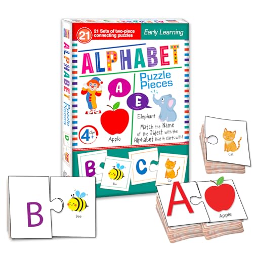 Image of Alphabet Learning Jigsaw Puzzle Connecting 2-piece (Set of 21 pcs) for Kids, Childrens and Toddlers - Early Learning Educational Brain Booster with Fun and Engaging - Ages 4+