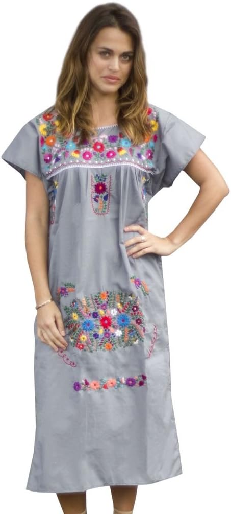 Liliana CruzHand Embroidered Authentic Mexican Peasant Dress