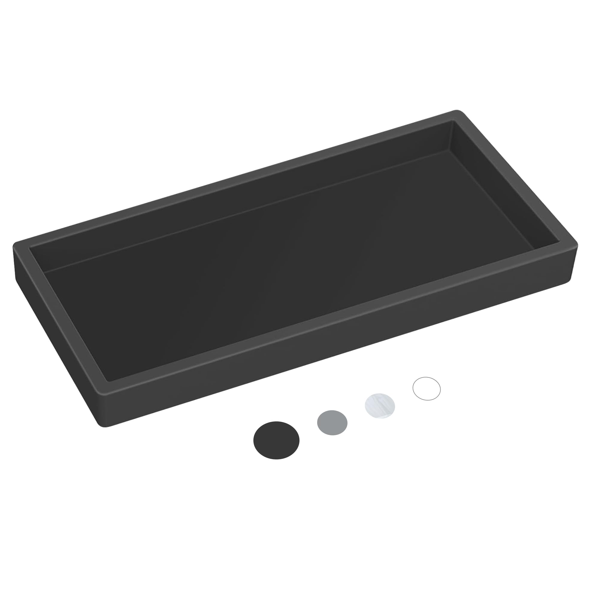 Silicone Countertop Tray – Small 7.8” Vanity Organizer for Bathroom, Kitchen, or Dresser – Holds Soap Bottles, Candles, Perfume, Jewelry, Keys – Modern, Non-Slip & Shatterproof