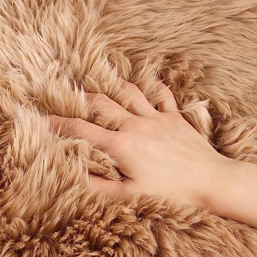 Llb YMDT-1P-TUO Genuine Sheepskin Area Rug Wool Rug Fur Carpet Fluffy Shaggy Fur Rug thumb #3