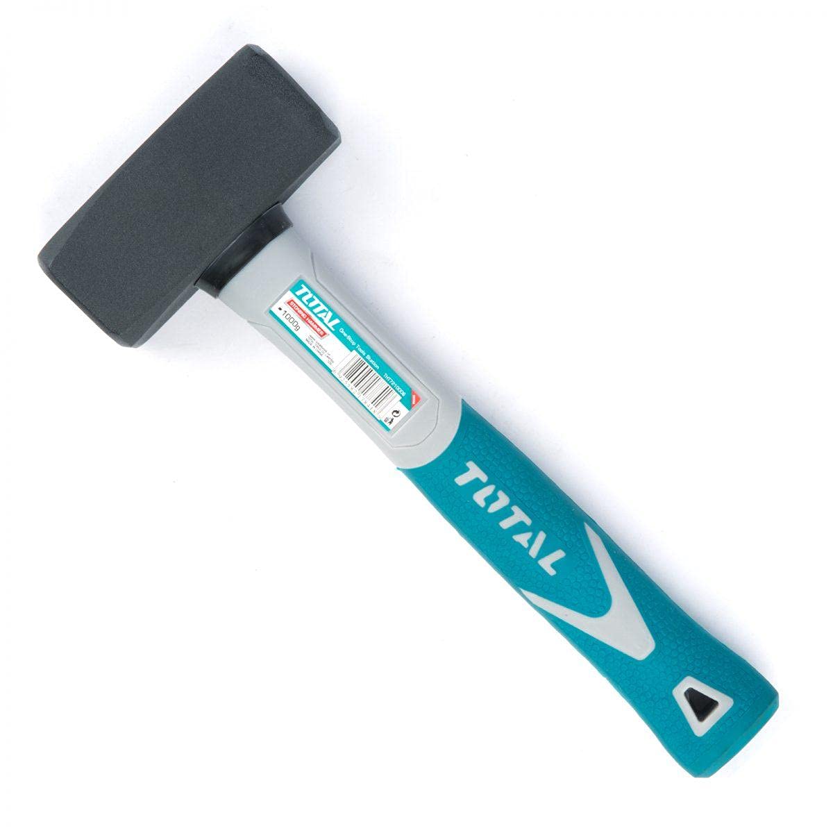 TOTAL - Mazza in Acciaio | 1500 g | Ideale per l'Edilizia e l'Albaniere | Alta Resistenza all'Impatto | Manico in Fibra Ergonomico | Testa in Acciaio al Carbonio Forgiato
