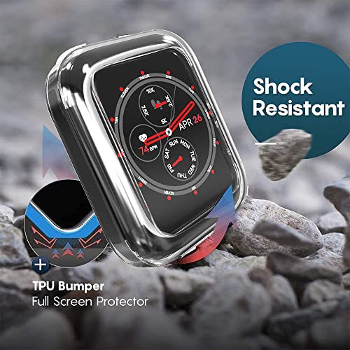 Image of Sounce Watch Case Compatible for Boat Wave Style Tempered Glass Screen Protector,HD Clear Touch Sensitive Ultra Thin TPU Protective Cover - (Transparent)