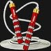 Mogold Workout Jump Rope for Men/Women,Metal&Rubber Handle Skipping Rope with Dual Ball Bearing,4mm thick 10ft long Adjustable PVC Jumprope for Fitness,Crossfit & Home Exercises (Red)