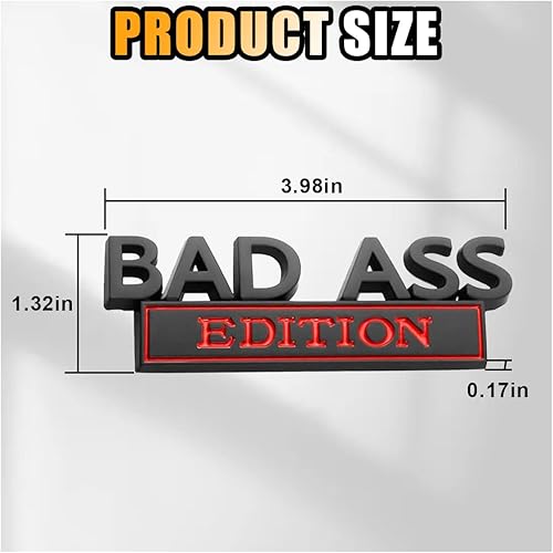 Miniatura 2 de Emblema de edición Bad Ass para coche, parachoques de coche, parachoques capó, maletero 3D, accesorios de repuesto para rejilla delantera del portón