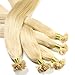 Produktbild hair2heart 100 x 0,5g Echthaar Bonding Extensions, glatt - 40cm - #22 goldblond, Keratin Haarverlängerung Bondings