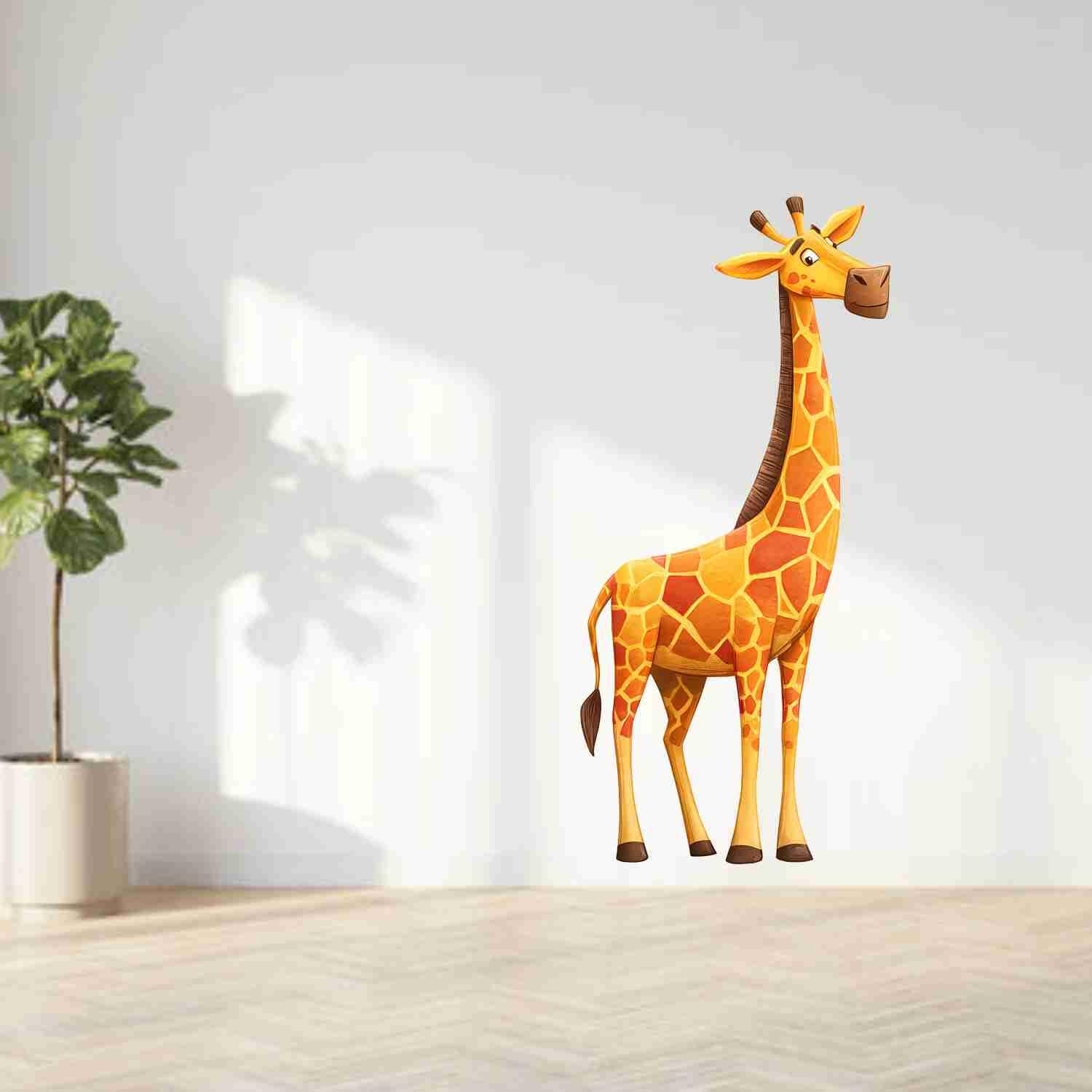GovardhanSons Animal Giraffe Wall Sticker 43x60 cm | Self Adhesive Vinyl Wall Mural | Cute Cartoon Decorative Decal for Nursery & Study Room | Peel & Stick Home Art | Giraffe Wall Sticker Pack of 1 3