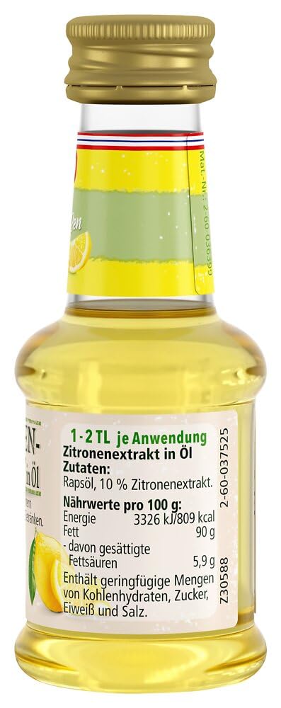 Dr. Oetker NATÜRLich Zitronenextrakt 10er Pack, 10 x 35 ml – aus sizilianischen Zitronen gewonnen, verleiht der Zitronenextrakt Kuchen sowie Desserts eine unverkennbar himmlische Zitrusnote.