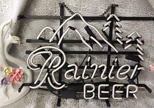 Miniatura 3 de Rainier Beer - Letrero de neón de cristal real de 17 x 13 pulgadas para bar de cerveza, pub, garaje, habitación.
