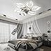 Ventilateur de plafond avec lumière LED moderne gradation avec télécommande minuterie ventilateur muet plafonnier créatif 6 flammes salon chambre salle à manger chambre d'enfants (Blanc, Ø65cm/70W)