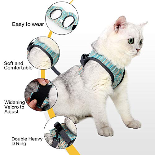 Heywean Cat Harness and Leash - Ultra Light Escape Proof Kitten Collar Cat Walking Jacket with Running Cushioning Soft and Comfortable Suitable for Puppies Rabbits - Thumbnail 4